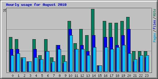 Hourly usage for August 2010