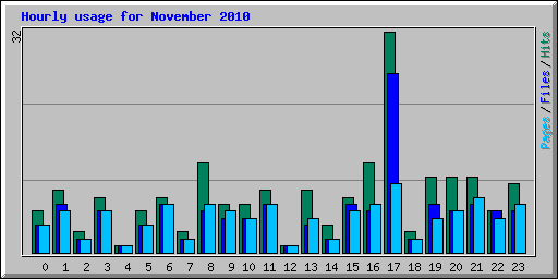 Hourly usage for November 2010