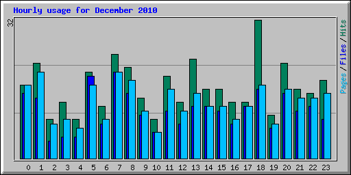 Hourly usage for December 2010